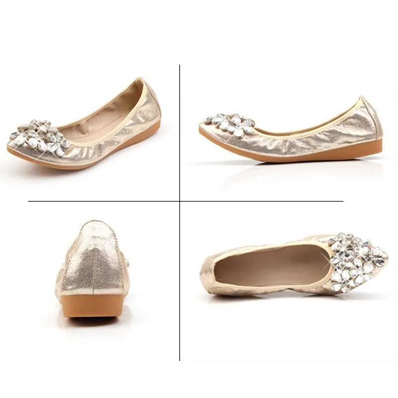 Nanccy  Casual Comfort Dressy Flats For Wedding Bling Diamonds Bridal Shoes