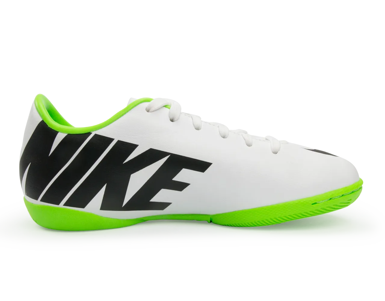 Nike Kids Mercurial Victory IV Indoor Soccer Shoes White/Black/ Electric Green