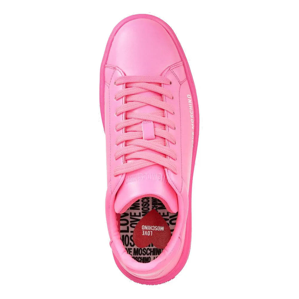 Scarpe Donna LOVE MOSCHINO Sneakers linea Bold Love in Pelle Fuxia Fluo